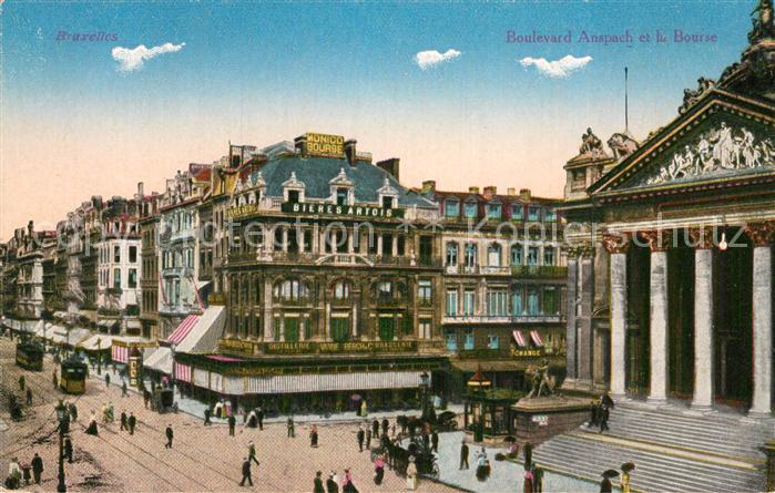 Bruxelles Bruessel Boulevard Anspach  et le Bourse