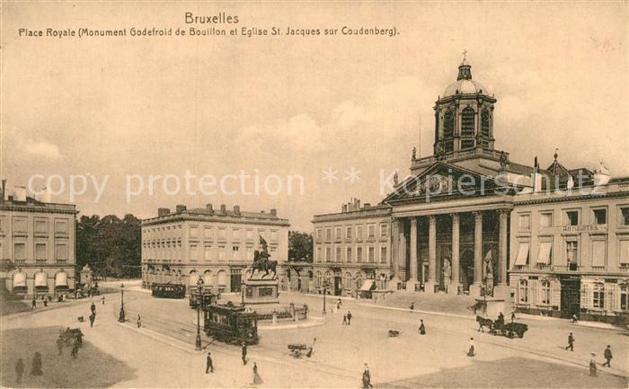 Bruxelles Bruessel Place Royale Monument Godefroid de Bouillon Eglise St Jacques