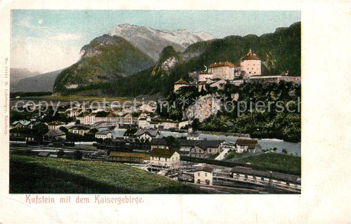 Kufstein Tirol Teilansicht mit Kaisergebirge