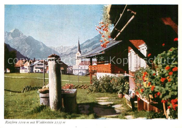 Riezlern Kleinwalsertal Vorarlberg Brunnen Kirche Widderstein