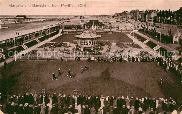 Rhyl Denbighshire Gardens and Bandstand from Pavillon