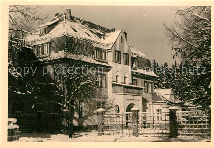 Benneckenstein Harz Kurhaus Hoehenluftkurort im Winter Handabzug