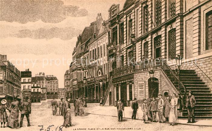Lille Nord Grande Place Rue des Manneliers Illustration
