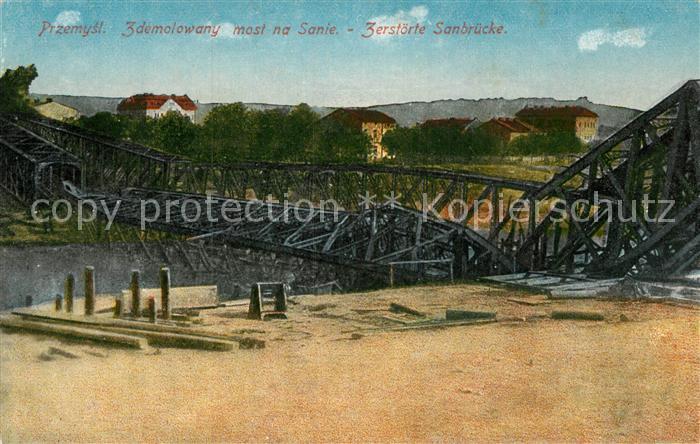 Przemysl Zdemolowany most na Sanie Zerstoerte Sanbruecke