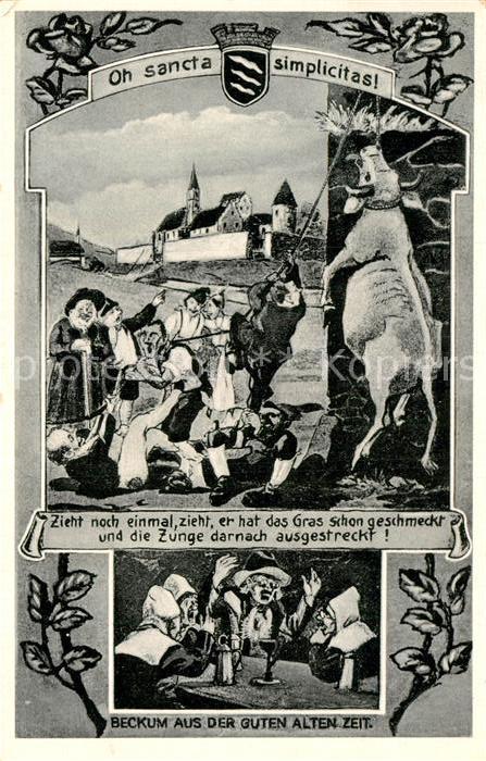 Beckum Westfalen Kirche Beckum aus der guten alten Zeit Karikaturen Oh sancta si