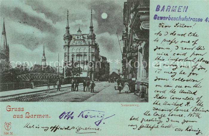 Barmen Wuppertal Neuenweg im Mondschein