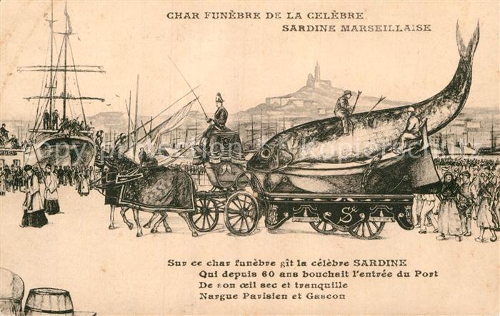 Marseille Bouches-du-Rhone Char Funebre de la celebre Sardine Marseillaise Dessi