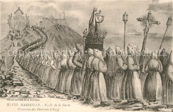 Marseille Bouches-du-Rhone Notre Dame de la Garde Procession des Pénitents Dessi