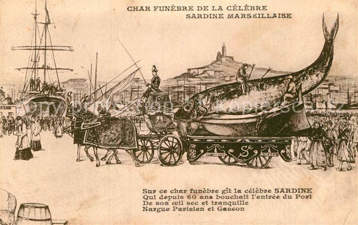 Marseille Bouches-du-Rhone Char Funebre de la celebre Sardine Marseillaise Dessi