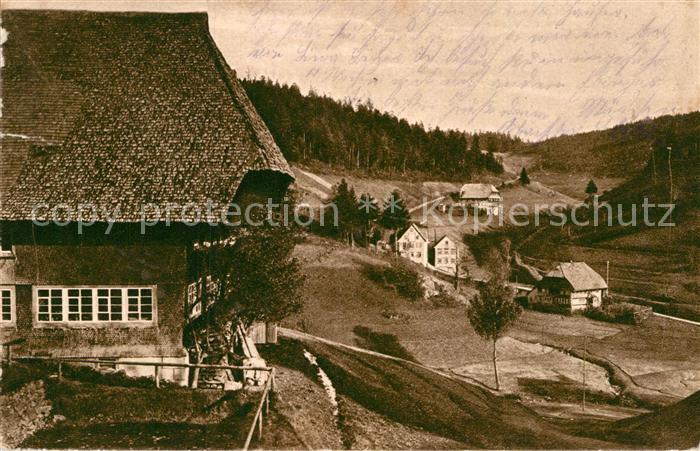 Guetenbach Haeusergruppe Schwarzwald Kupfertiefdruck