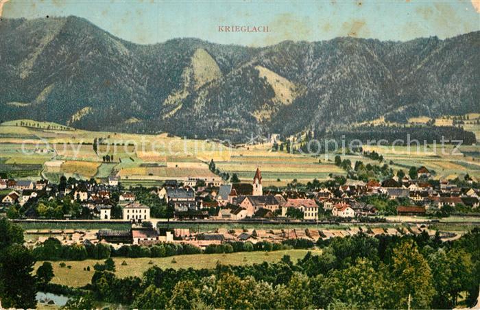 Krieglach Steiermark Gesamtansicht mit Alpenpanorama