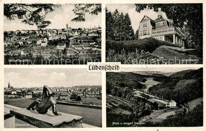 Luedenscheid Gesamtansicht Parkhaus Panorama Blick vom langen Nacken Ehrenmal St