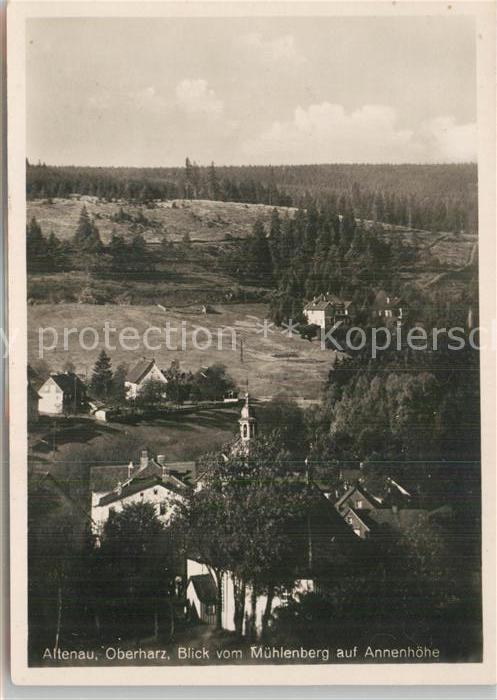 Altenau Harz Panorama Blick vom Muehlenberg auf Annenhoehe