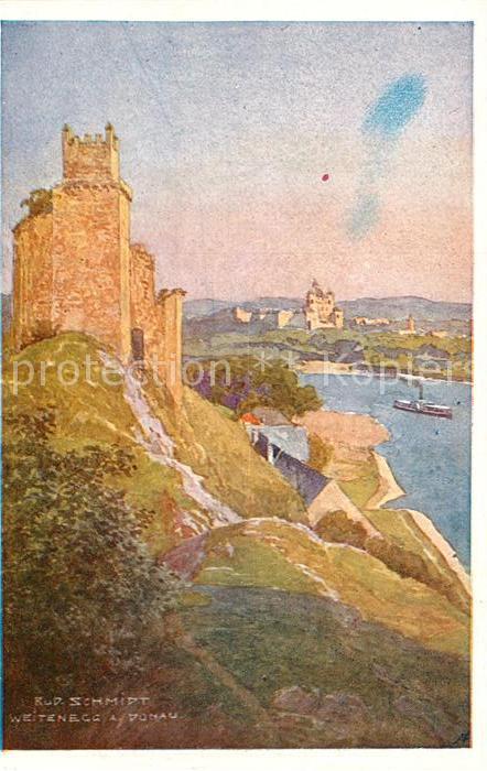 Weitenegg Donau Kuenstlerkarte Schmidt