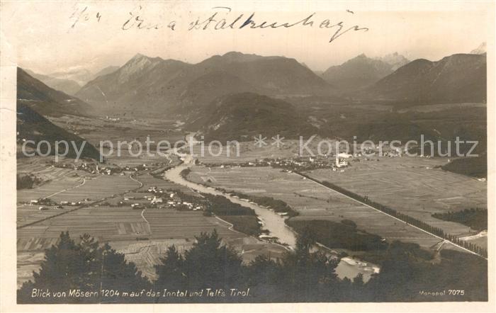 Telfs Tirol Blick von Moesern auf das Inntal