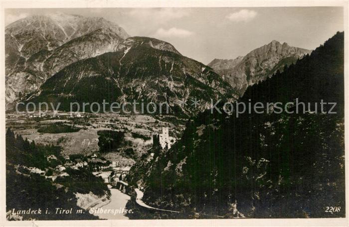 Landeck Tirol Fliegeraufnahme mit Silberspitze
