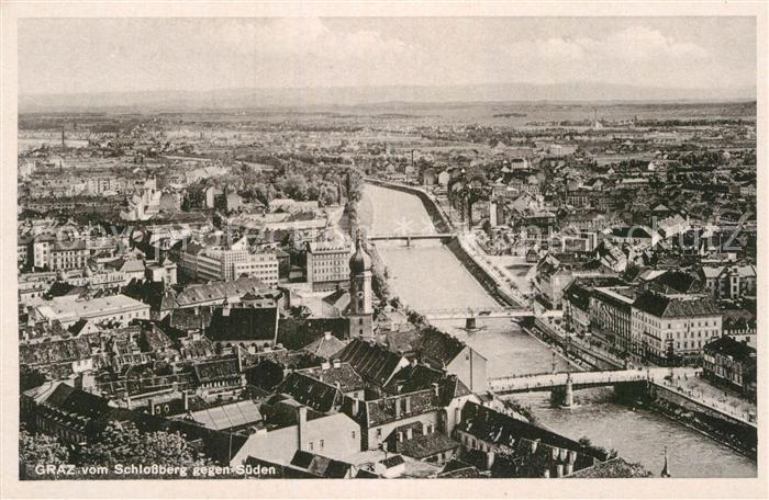 Graz Steiermark Blick vom Schloßberg gegen Süden