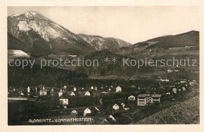 Gloggnitz Niederoesterreich Panorama mit Sonnwendstein Alpen