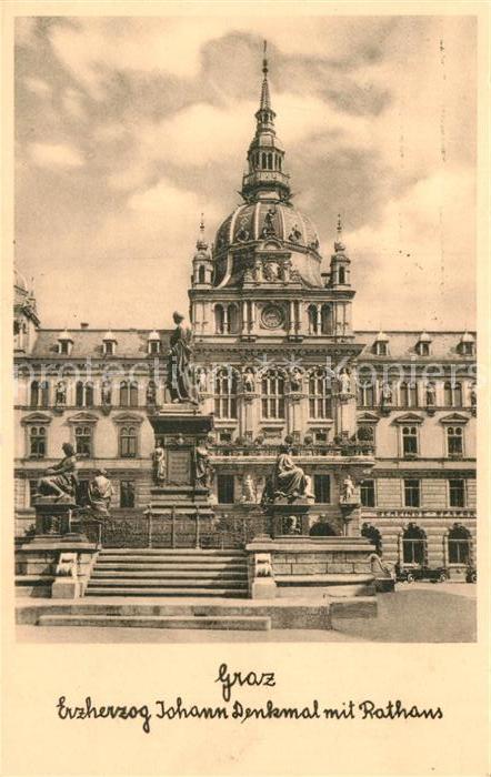 Graz Steiermark Erzherzog Johann Denkmal mit Rathaus