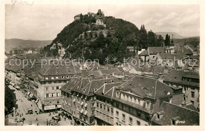 Graz Steiermark Teilansicht mit Schlossberg
