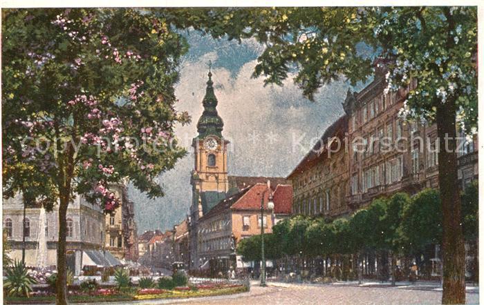 Graz Steiermark Bismarckplatz Kirche Künstlerkarte Nr 7