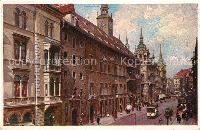 Graz Steiermark Landhaus und Herrengasse Künstlerkarte