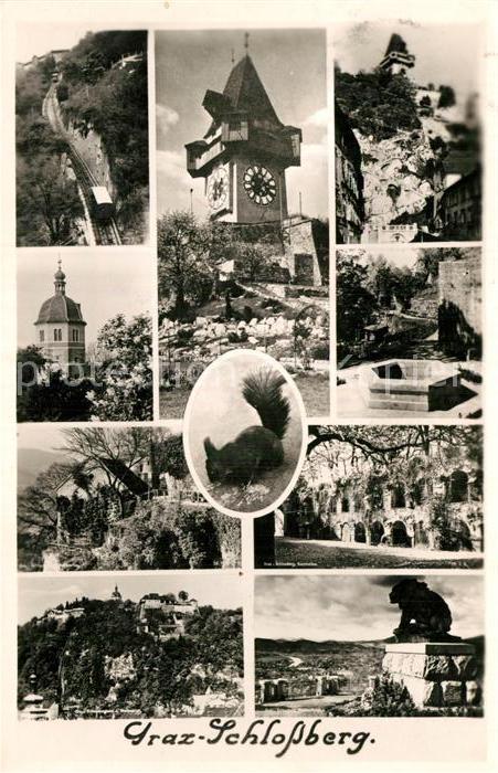 Graz Steiermark Schlossberg Uhrturm Eichhörnchen