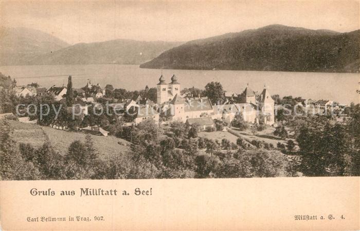 Millstatt Millstaettersee Panorama mit Stift