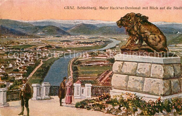 Graz Steiermark Schlossberg Major Hackher Denkmal mit B