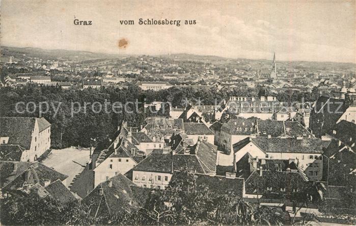 Graz Steiermark Stadtpanorama vom Schlossberg aus geseh