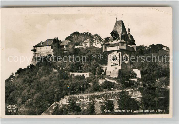 Graz Steiermark Uhrturm und Castell am Schlossberg