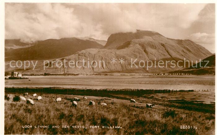 Fort William Lochaber Loch Linnhe and Ben Nevis Valentines Postcard