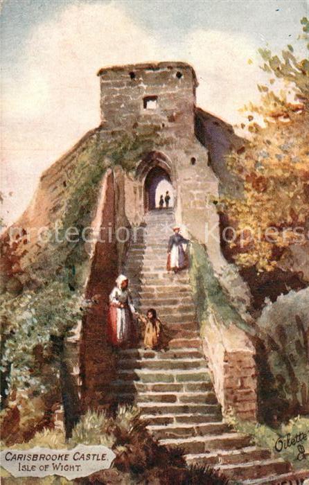 Carisbrooke Isle of Wight Castle Oilette Postcard 7591 Tucks Serie Futuresque Ca