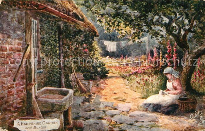 Burton-on-Trent Hampshire Garden Oilette Postcard 9320 Tucks Serie Hamshire Gard