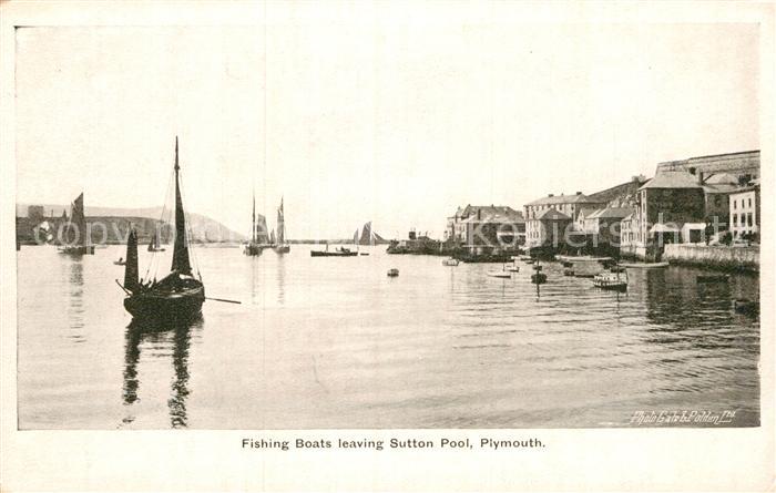 Plymouth  UK South West Fishing Boats leaving Sutton Pool