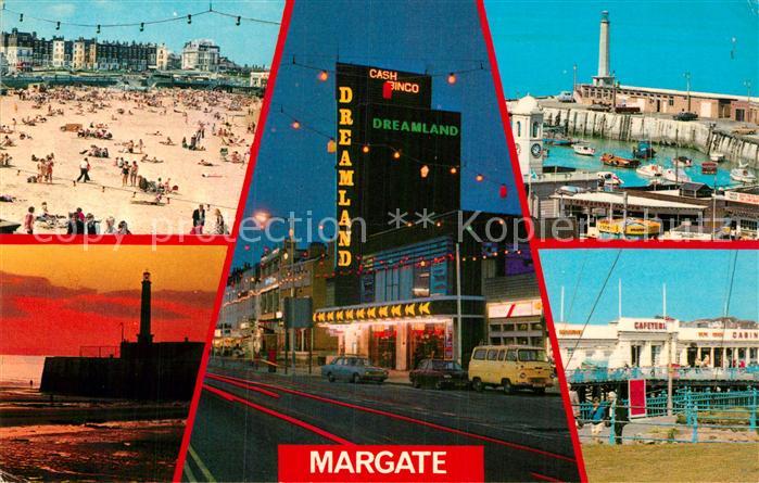 Margate UK Beach Street scene at night Dreamland Harbour Sunset