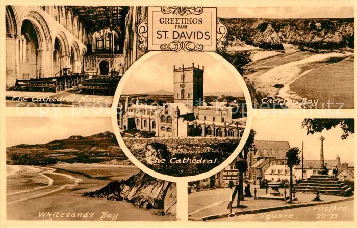 St Davids Pembrokeshire Cathedral Whitesands Bay Cross Square