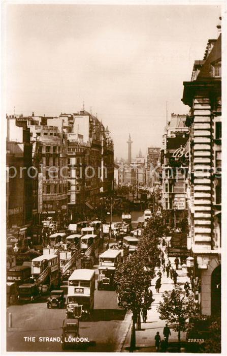 London The Strand Traffic Valentines Postcard