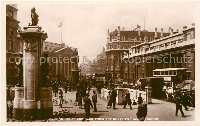 London Mansion House and Bank from Royal Exchange Monument