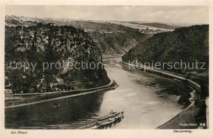 Foto Kratz Nr. 46 Loreley Rhein Dampfer