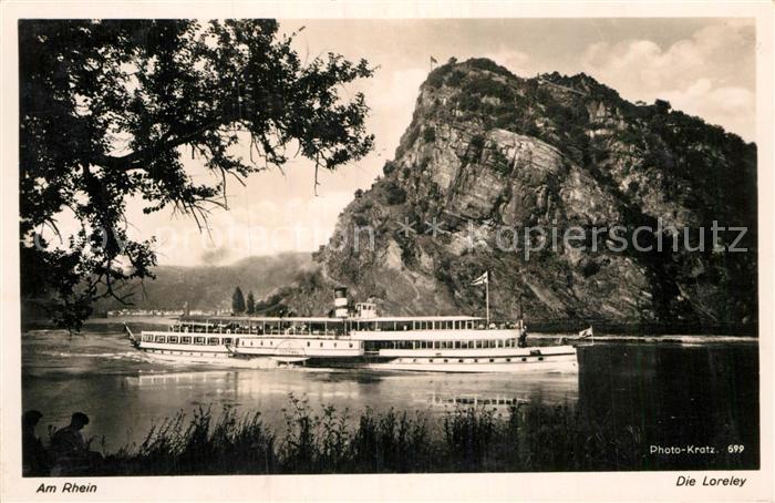 Foto Kratz Nr. 699 Dampfer Ostmark Loreley Rhein