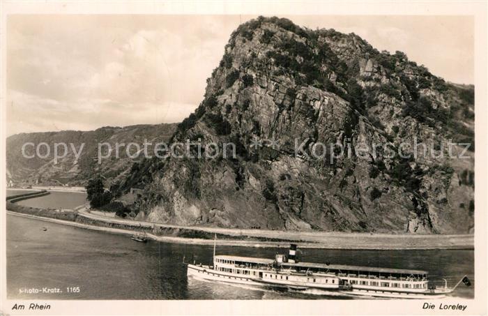 Foto Kratz Nr. 1165 Loreley Rhein Dampfer Bismarck