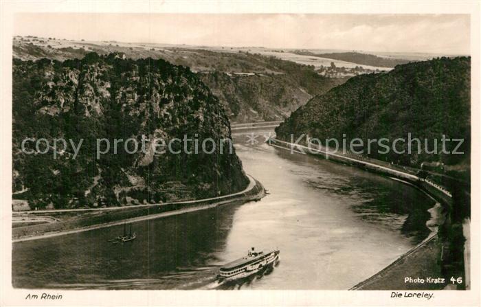 Foto Kratz Nr. 46 Loreley Rhein Dampfer