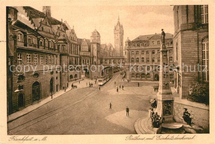 Strassenbahn Frankfurt am Main Rathaus Einheitsdenkm