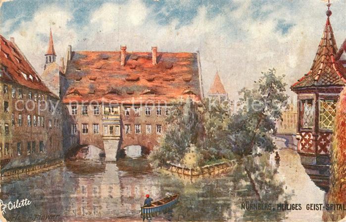 Verlag Tucks Oilette Nr. 7580 Nuernberg Heiliges Geist-Spital Charles E. Flower