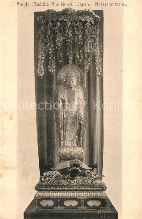 Bildhauerei Steinmetz Holzschnitzerei Amida Buddha Amitabha J