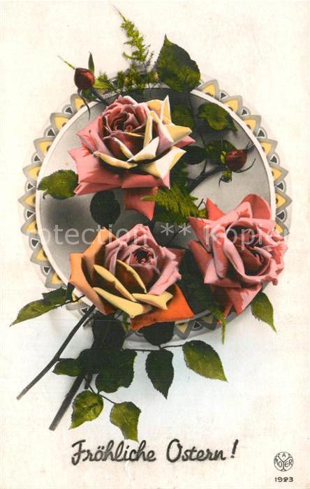 Ostern Easter Paques Rosen Verlag-A.-Noyer-Nr. 1923