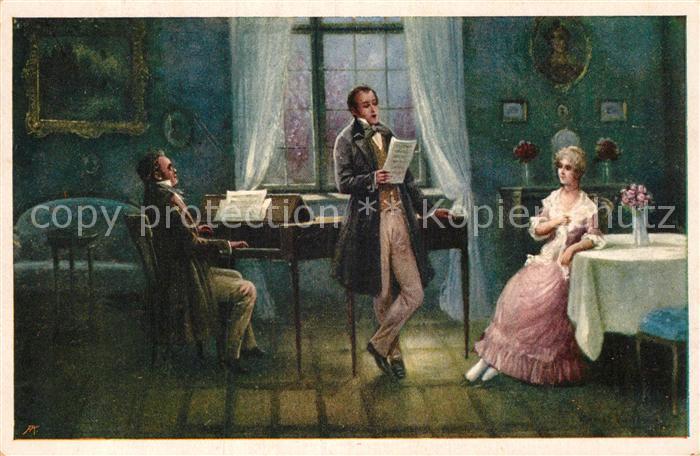 Schubert Franz Dreimäderlhaus Künstlerkarte Ernst Vogt