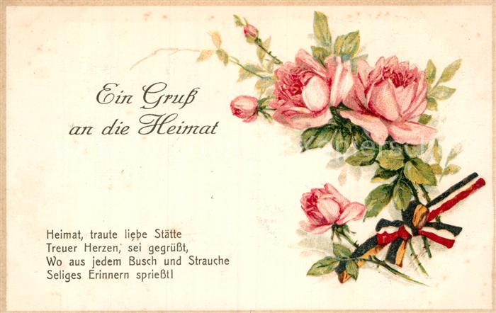 Rosen Schwarz-Weiss-Rot Litho Gedicht