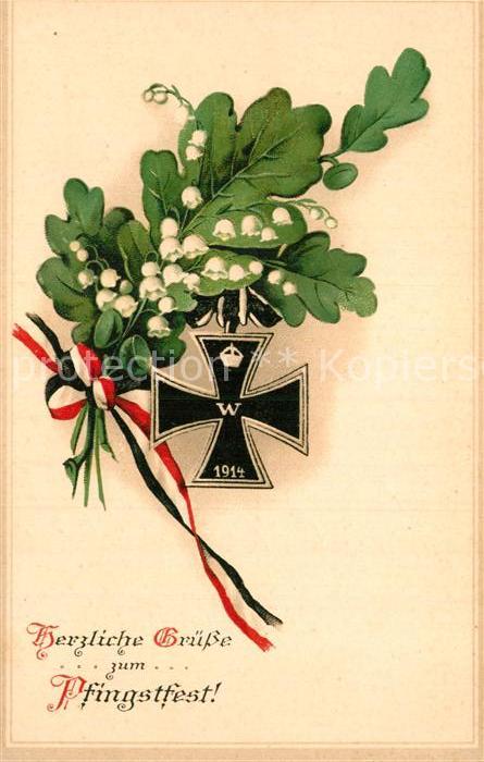 Schwarz Weiss Rot Maigloeckchen Litho Pfingsten